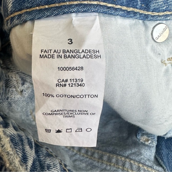 Garage Blue Jean Shorts High-Waisted Distressed - Picture 6 of 7